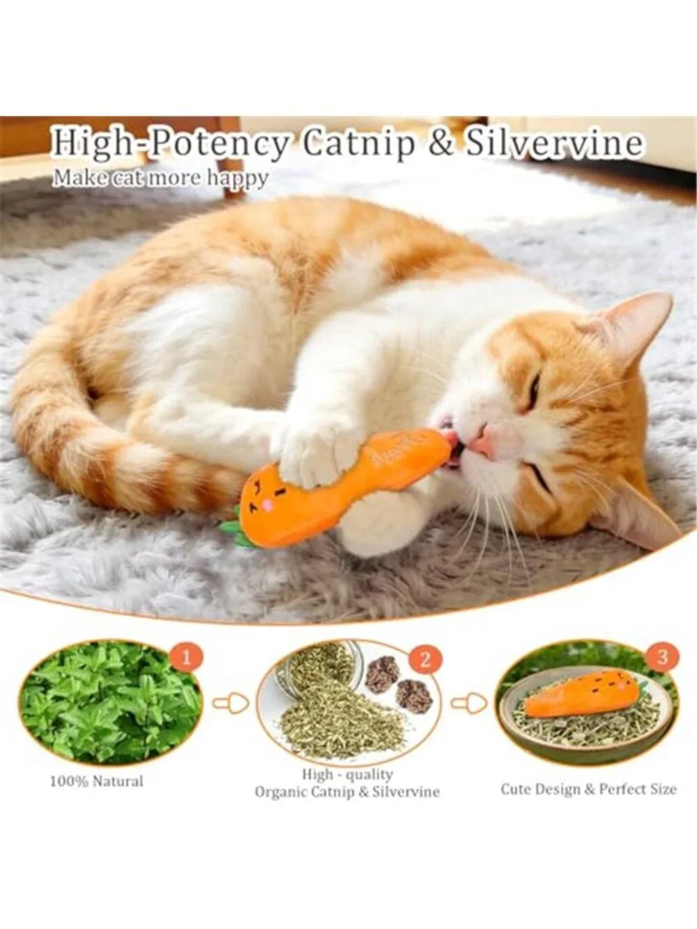 Cat Toys, 5 Pack, Plush Catnip Toys for Indoor Cats Kitten, Interactive